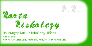marta miskolczy business card
